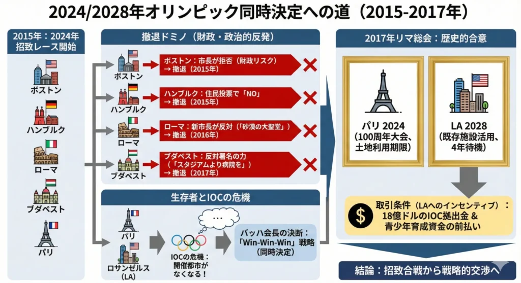 2024パリ・2028ロス同時決定に至る舞台裏(Webの記事を材料にAIで作成)
